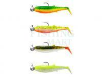 Przynęty miękkie Savage Gear Cannibal Shad Mix 8cm 5G+7.5G #2/0 | 4+4PCS - Dark Water Mix: Fire Cracker, Lemon Cracker, Olive Hot Orange, Fluo Yellow Glow