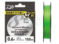 Plecionka Daiwa UVF Morethan Dura Sensor X8 + Si2 Lime Green 150m #0.8