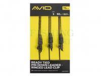 Avid Carp Ready Tied Pin Down Leader- Ringed Lead Clip 75cm 50lb 22.7kg 3pcs