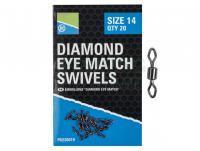 Krętliki Preston Diamond Eye Match Swivels - Size 12 | 20 per pack